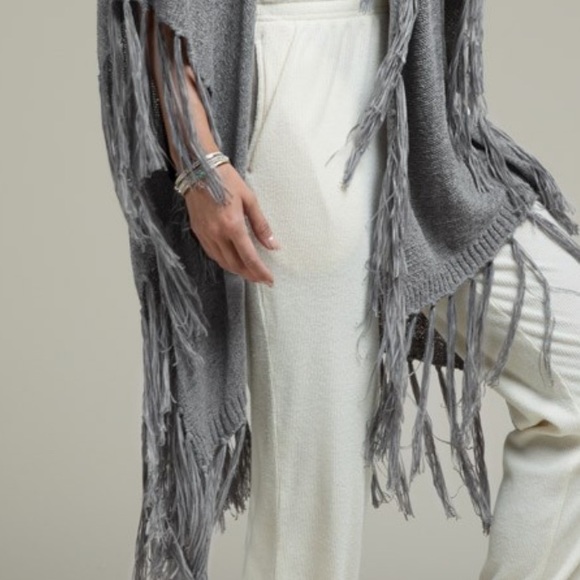 Boho Waffle Knit Fringe Kimono - Picture 7 of 12